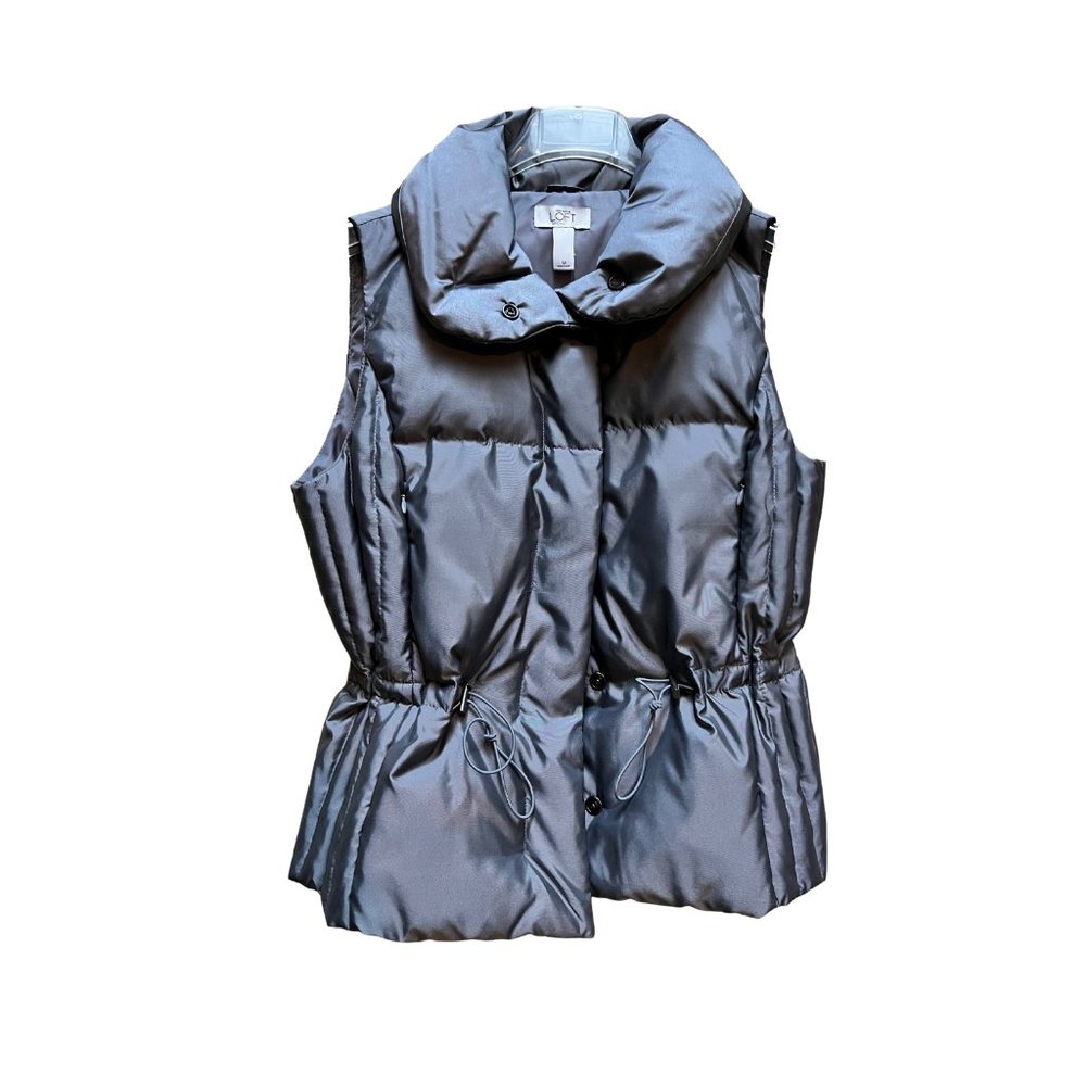 LOFT Silver Puffy Vest (NWT)